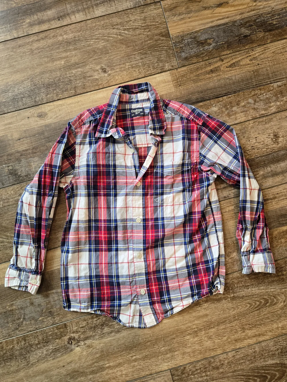 Boys Size 7 Small Shirts Bundle Lot of 5 Ralph Lauren Old Navy OshKosh Plaid Str